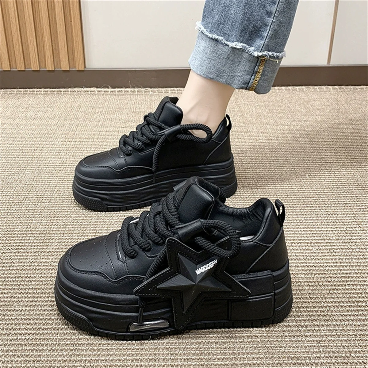 New light fashion all casual small white shoes muffin thick soled ladies board shoes 3