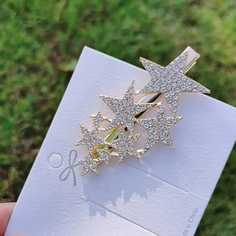 4 X Acrylharz Haarspangen – Sterne & Geometrische Muster, Rutschfester Alligator-Clip Für Damen