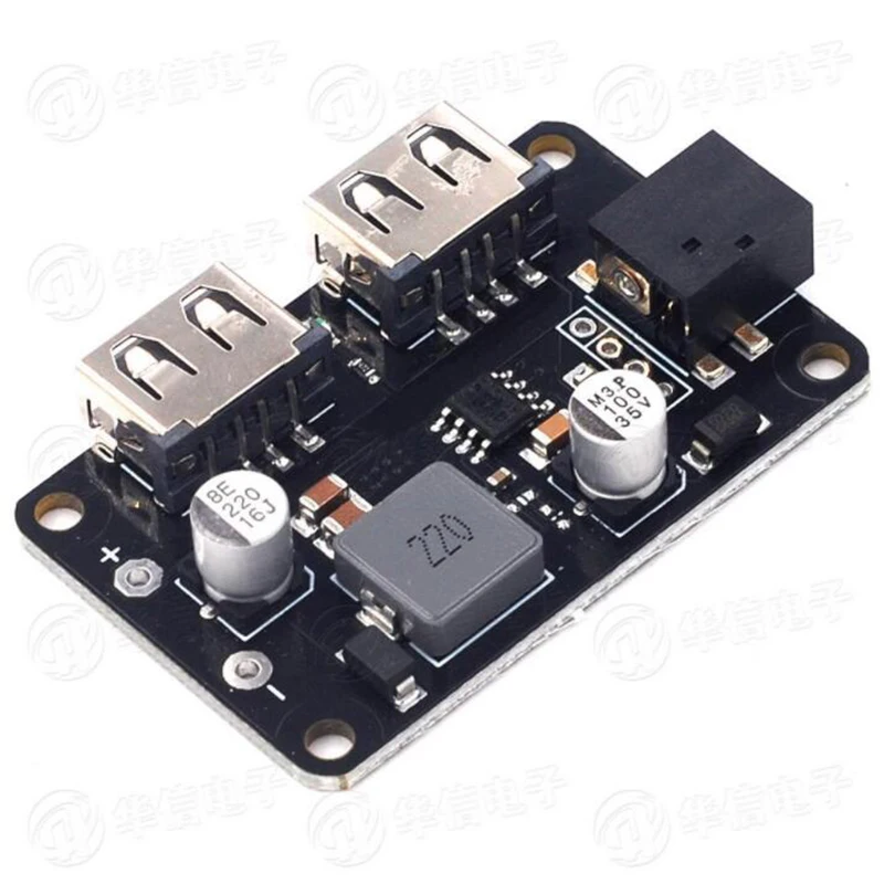 

DC 24V19V12V to 5V3A step-down mobile phone charging board 2USB supports 2.4A fast charging short circuit protection