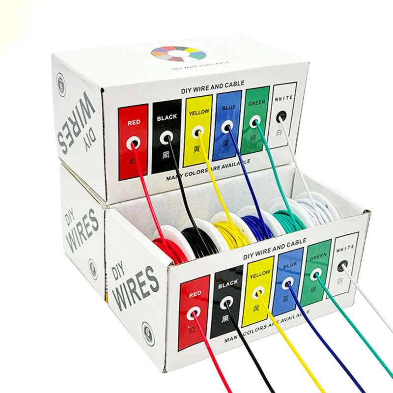 Electrical Wire 6 Colors Silicone Tinned Copper Cable 16-30AWG Stranded