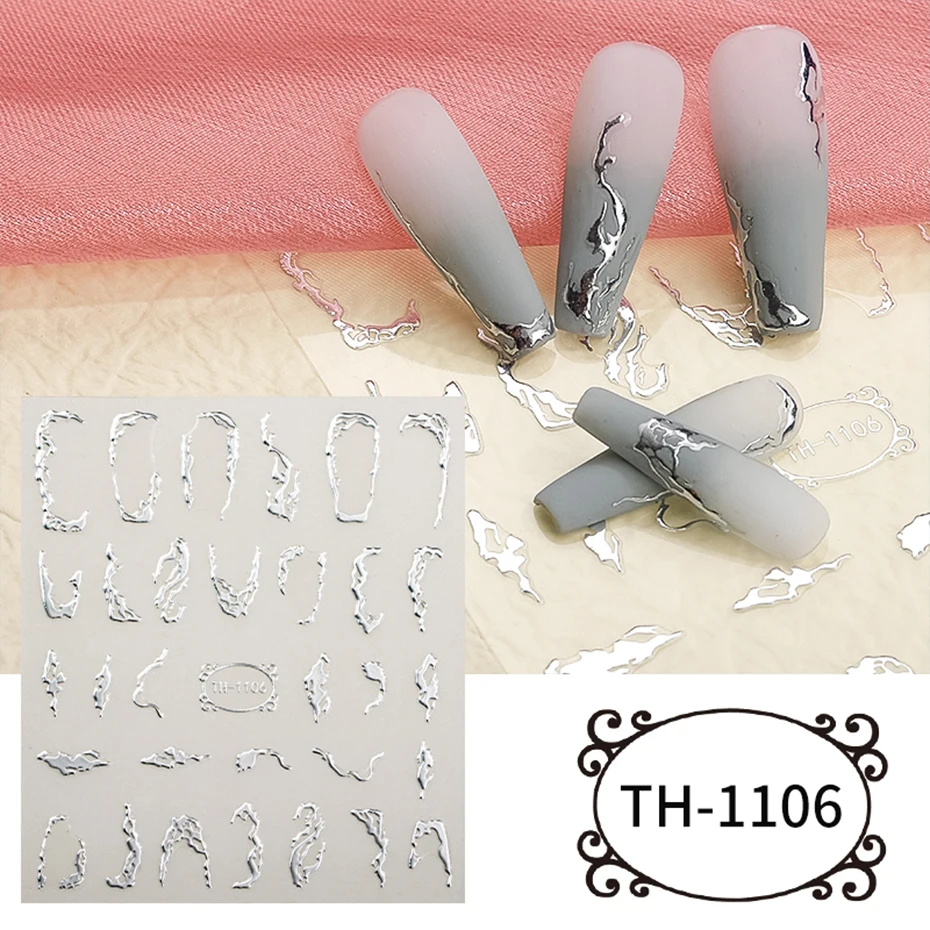 3D kolorowy atrament kwitnący marmurowe naklejki na paznokcie