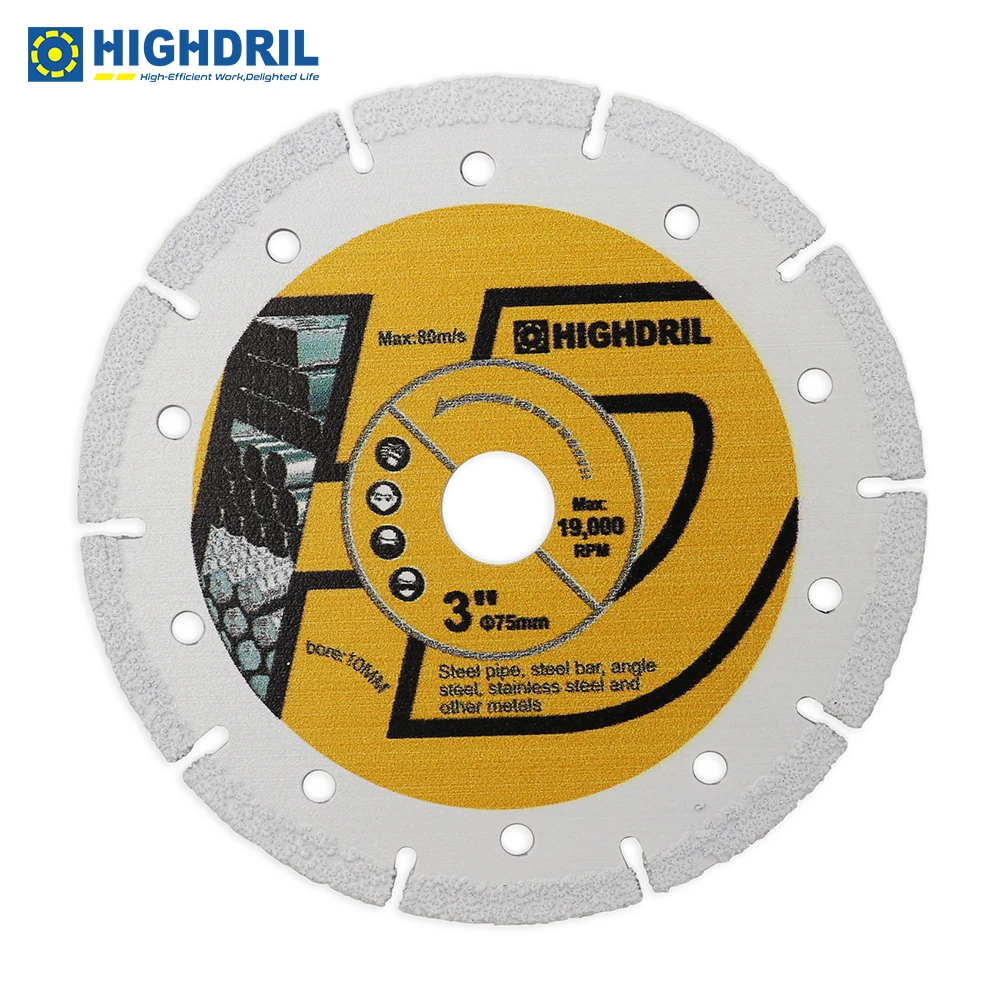 

HIGHDRIL 10pcs/set Diamond Cutting Disc Saw Blades Special Designed For Iron Steel Other Soft Metal Dia75mm/3inch Saw Disc