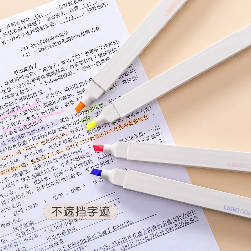 24pcs Morandi 소프트 헤드 형광펜 마커 라이트 컬러 마커 학생용 컬러 핸드 텐트 펜 세트 편지지