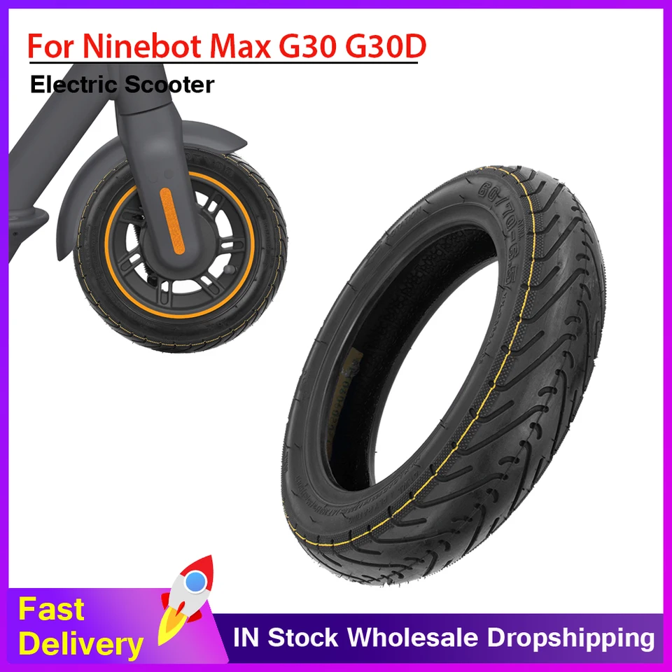 YBang - Tubo Interior 60/70-6.5 Para Segway Ninebot Max G30 / G30E / G30LP / G30D Scooter Eléctrico Para Neumáticos De 10 Pulgadas Delantero Trasero Antipinchazos Rueda De Repuesto Antideslizante (2