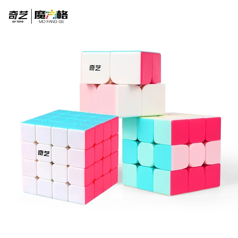 QYTOYS Neon 2x2x2 3x3x3 4x4x4 Magic Cube 2x2 3x3 4x4 Speed Cube Twisty Puzzle Educational Toys For Children