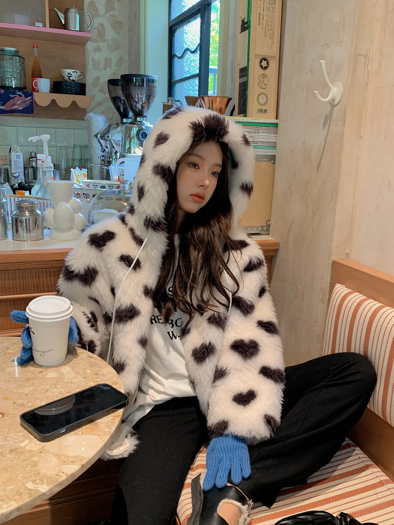 

2023 Fashion Women Winter Real Lambswool Fur Hooded Coats Female Genuine Fur Warm Jackets Ladies Loose Casual Overcoats O533