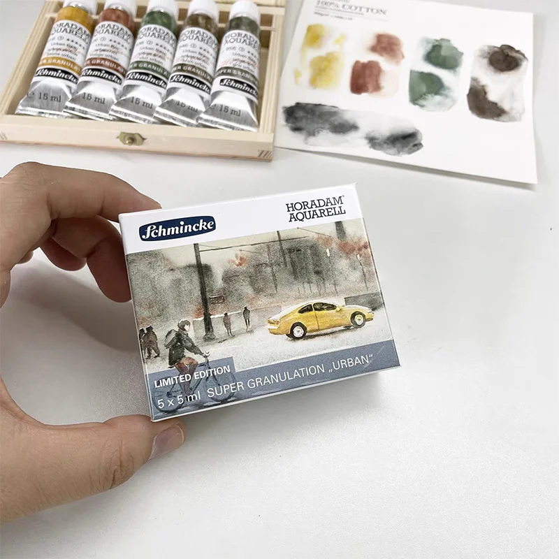 Limited Edition Super Granulation Urban Watercolor Paint Set for Schmincke 5x1 ML Hand-packed Aquarela for Artists Art Supplies watercolor painting set watercolor paint watercolor pigment