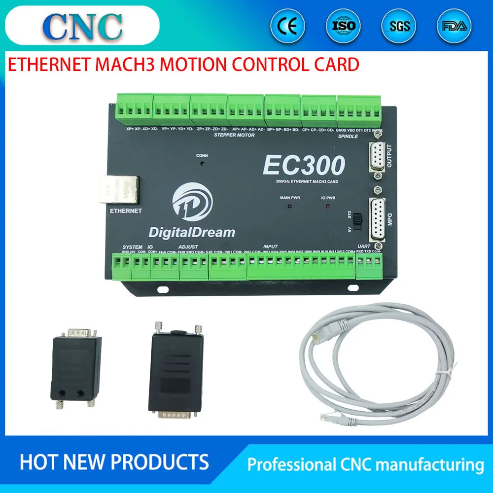 

NVEM upgrade EC300 CNC milling machine Ethernet Mach3 CNC controller 3/4/5/6 axis motion control board