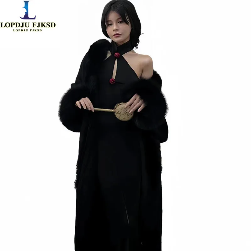 

Women's Faux Mink Fur Hooded Jacket, Long, Loose, Thicken, Warm Clothes, Female, High Quality, Promotion, 2023, New