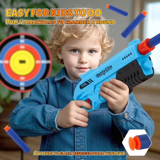 Simulation Children Toy Gun Boy Shooting Battle Manual Launch Eva Pearl Cotton Suction Cup Soft Bullet Gun For Gifts 2