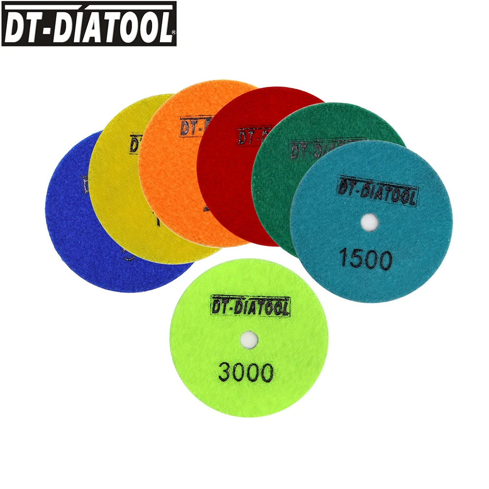 DT-DIATOOL 6pcs/pk Diamond Dry Polishing Pad Sanding Discs Dia 4\