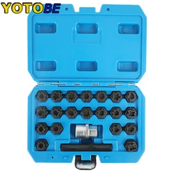 22Pcs Wheel Lock Sets Special Tire Anti-theft Screws Removal And Install Key Socket Sleeve Tool Kits For VW 521-540