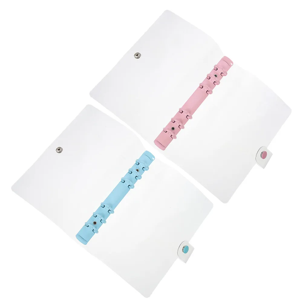 2Pcs 노트북 바인더 A6 투명 재사용 가능한 플라스틱 커버 사무실 파일 주최자 조정 가능한 클립 문서 폴더 보관