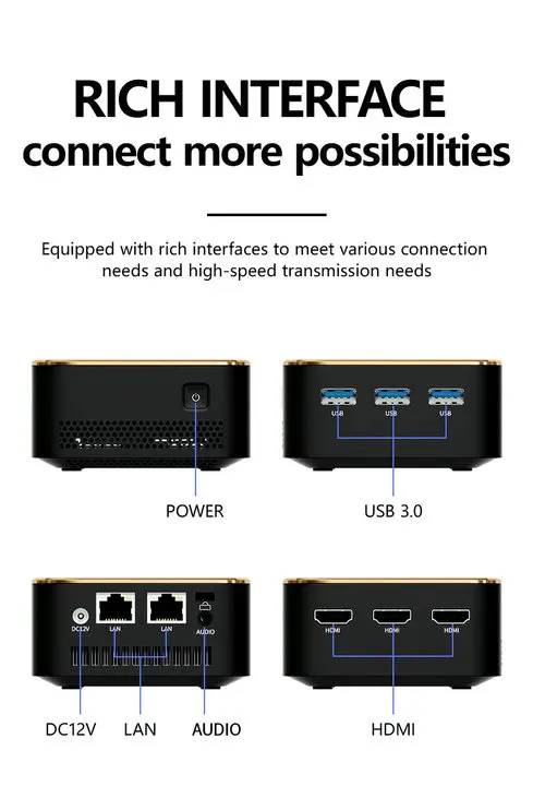 FIREBAT T8 PLUS Mini PC Gamer Intel N100 CPU Windows 11 Mini