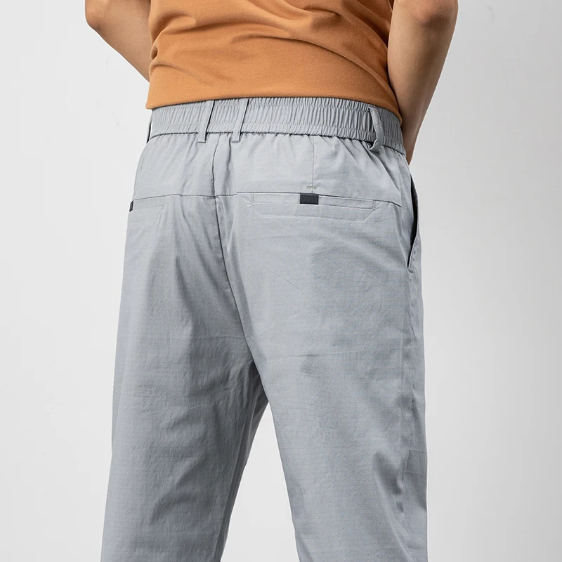 2023 New Summer Thin Ankle Length Pants Men Cotton Casual