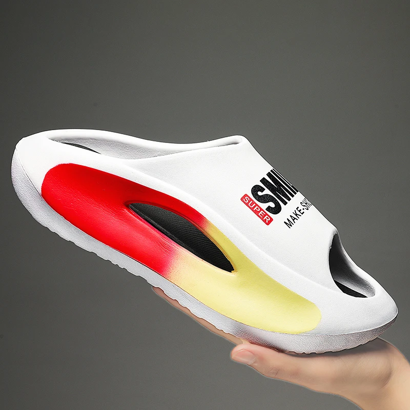 

Lightweight Summer Slipper For Men Casually Chic Skin-friendly Soft And Comfortable Men Sandals Easy To CleanThick Bottom Letter