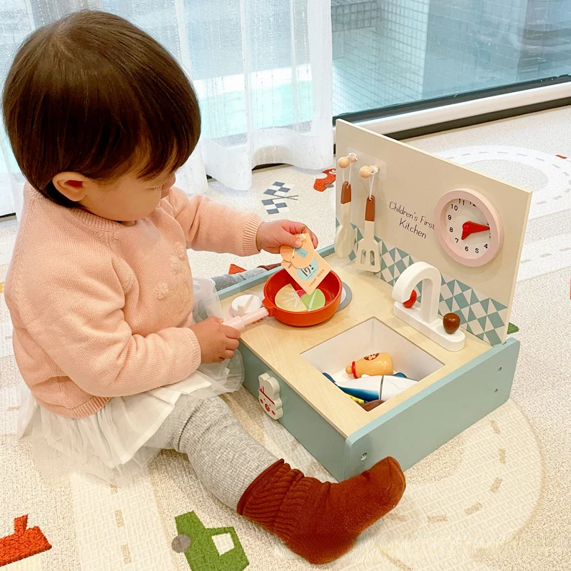 子供の日プレゼント木製おもちゃミニキッチンセットプレイハウスシミュレーションキッチン用品男の子と女の子のおもちゃ