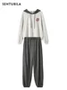SENTUBILA Sports Hoodies Tracksuit Women Two Piece Pant Set 2025 Spring Casual Long Sleeve Sweat Suit Sweatpant Matching Sets 6
