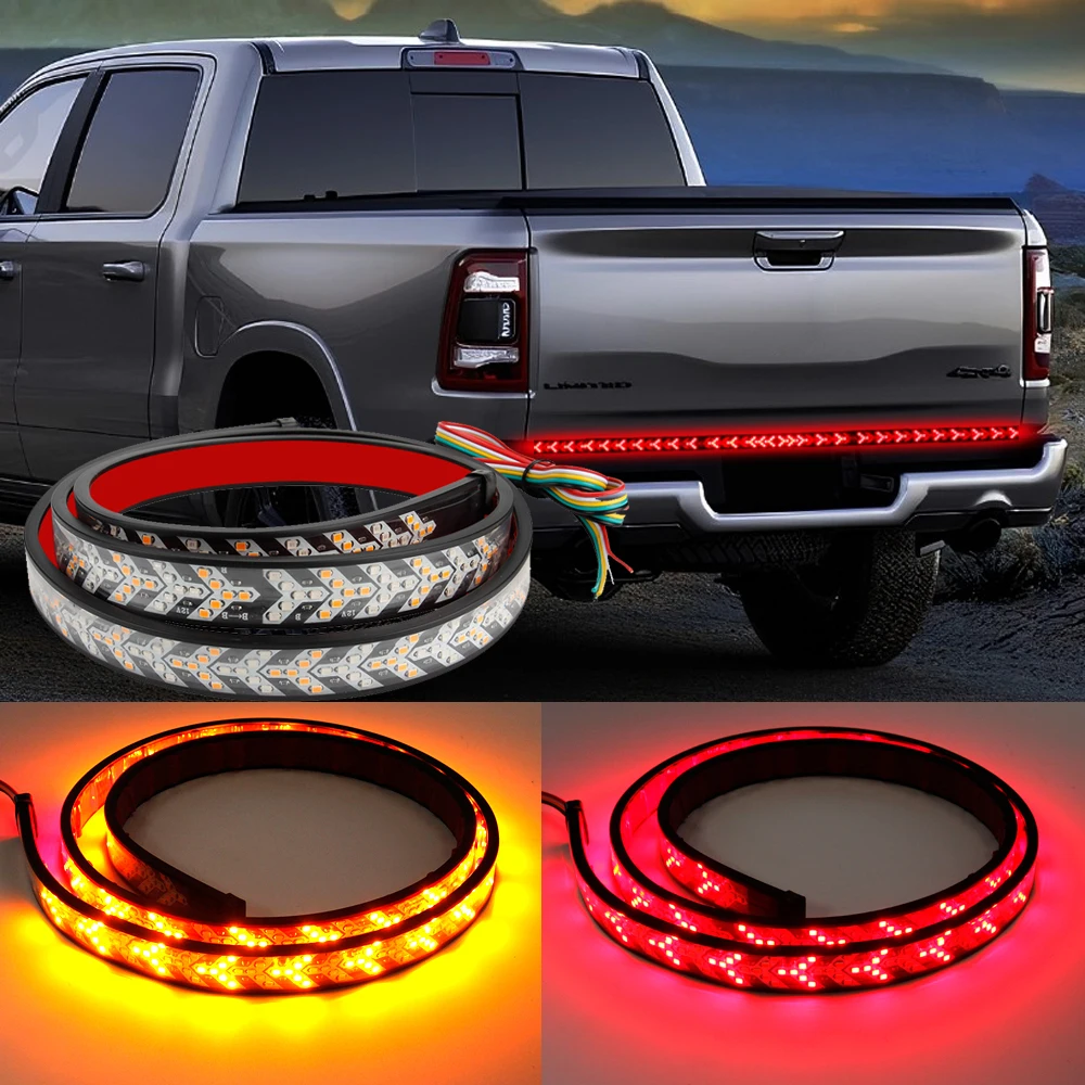 

OKEEN 49" 60" 79" LED Pickup Lamp Flexible Turn Signal Brake Reverse Light Strip For Car Truck Tailgate Jeep SUV VAN 12V 24V