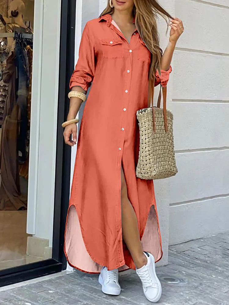 chinese dress ladies Aoudery Womens Button Down Shirt Dresses with Pockets Cotton Button Up  Tunics Long Sleeve Solid High Low Blouse Tops-White-XS at Amazon Women's  Clothing store