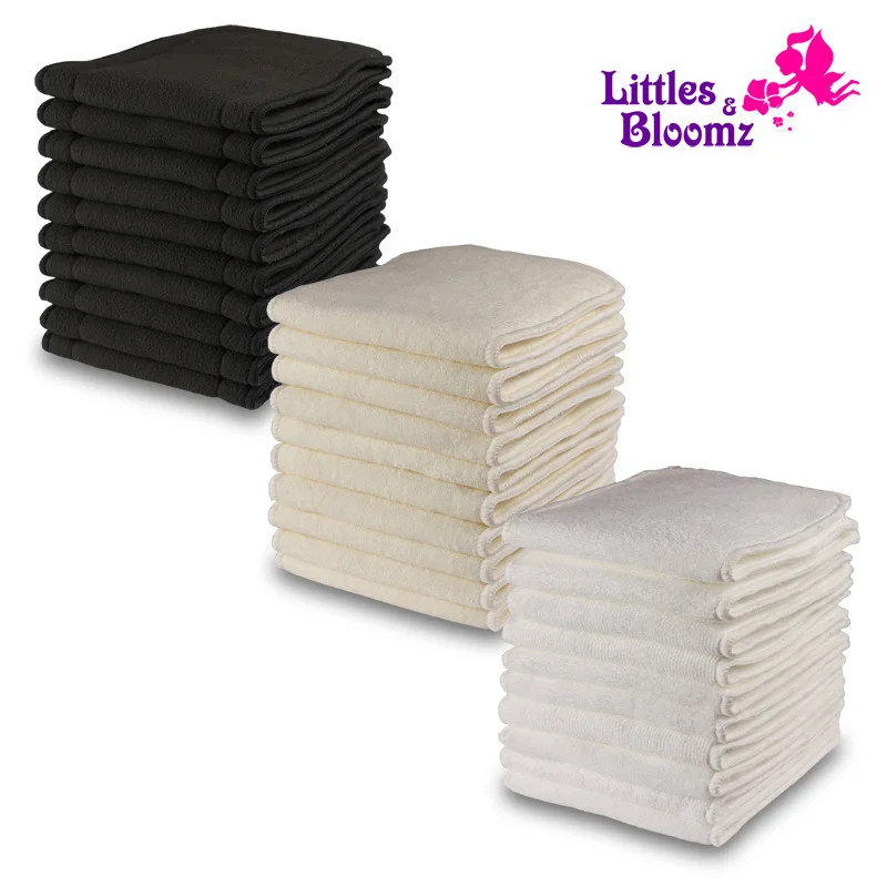 10Pcs Reusable Washable Inserts Boosters Liners For Pocket Cloth Nappy Diaper Microfibre Bamboo Charcoal Insert