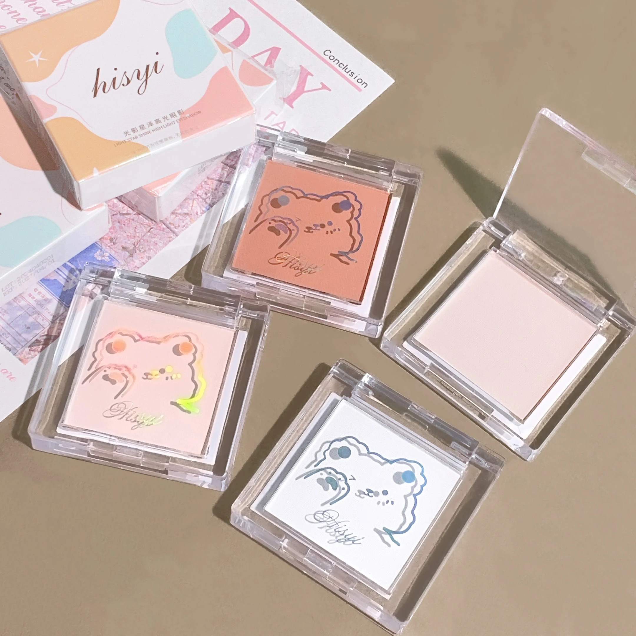 Monochrome matte highlighter eyeshadow board powdery and durable, naturally brightening eye dopamine Korean eyeshadow 5