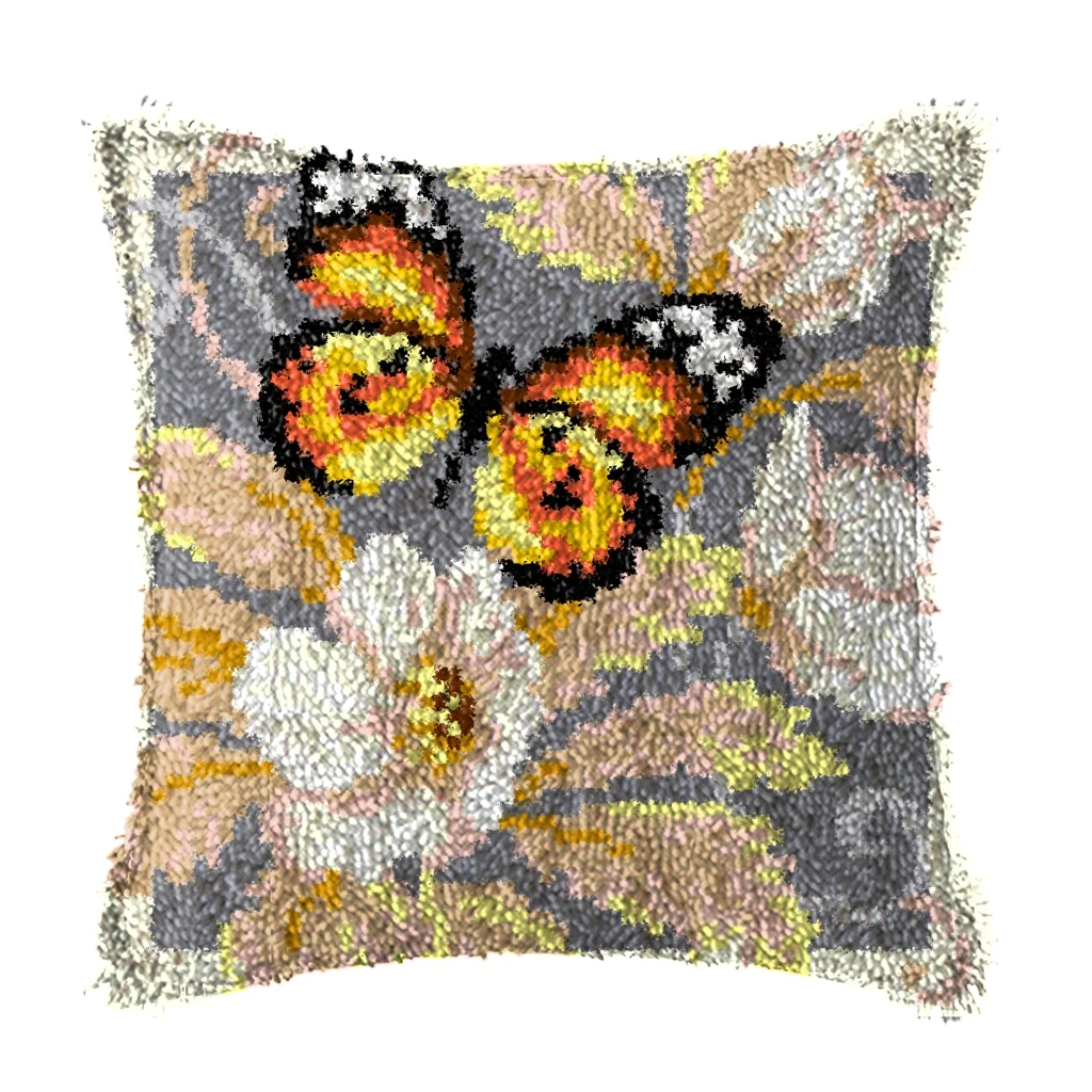 Butterfly Latch Hook Pillow 2