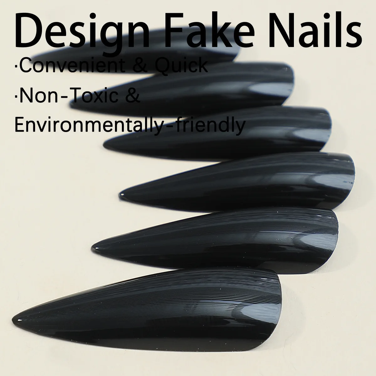 Smarsty Black Stiletto Nails
