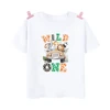 Wild One Animal Printed Family Matching Shirt Jungle Party Dad Mom Sis Bro Kids Look Outfit T-shirt Birthday Family Clothes Tops 4