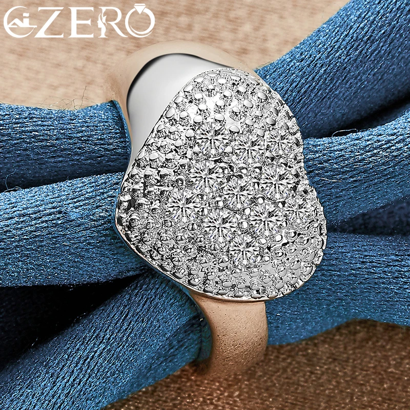 925 Sterling Silver Crystal Love Heart Ring silver ring wedding rings silver rings silver heart ring for Women Man