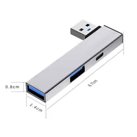 4 in 1 Compactly Aluminum USB C Hub USB3.0 Hub Type C to Type C and Double USB Port Hub for Versatile Devices Connectivity - Image 5