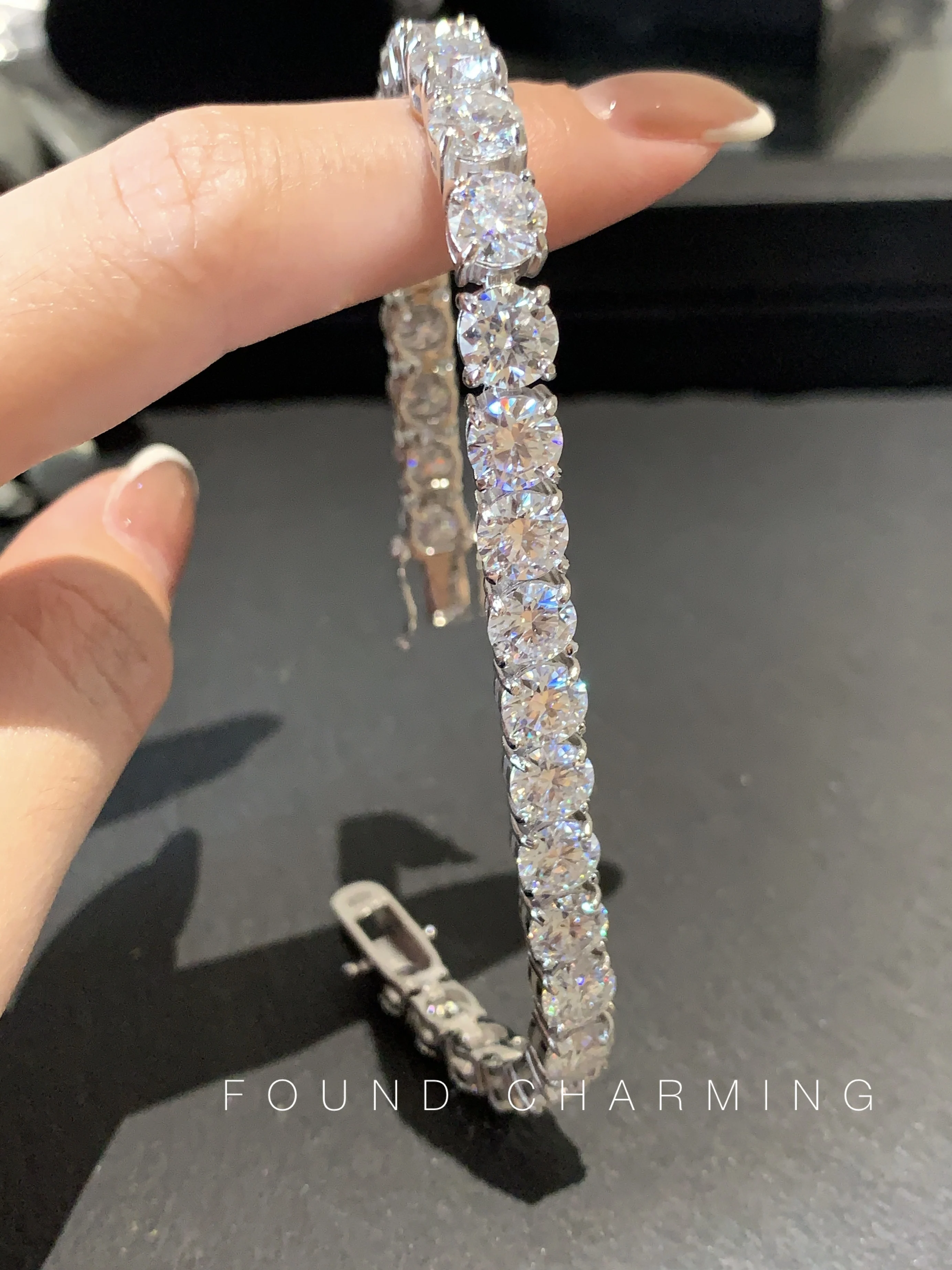 Фото 6,5 мм Icedout Bling Модный D цветной Муассанит, браслет, хип-хоп, ювелирные изделия для мужчин и женщин №2