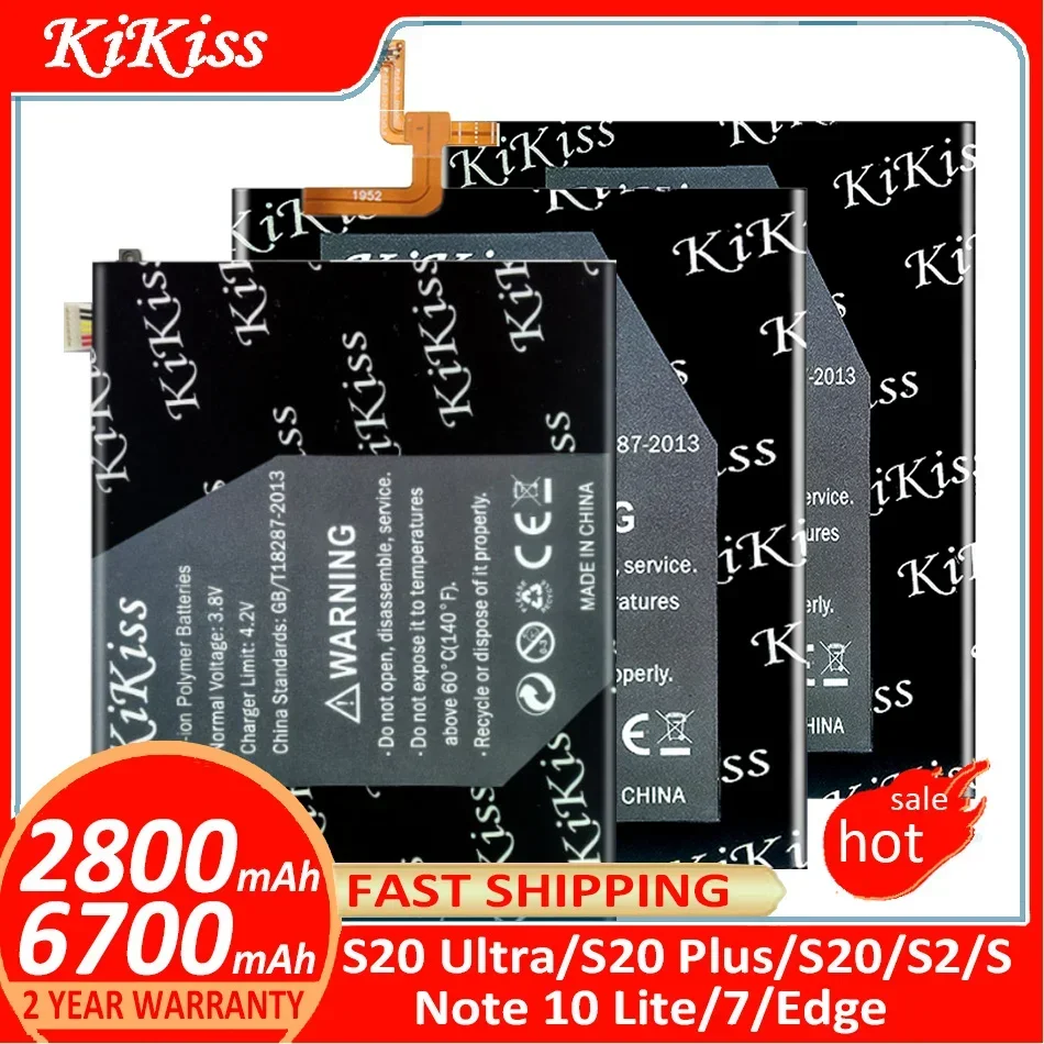 Batteria Kikiss Per Samsung Galaxy S20 Ultra Plus S20Plus/S2/S/Note 10 Lite Note10 Lite 10 Lite 7 Note7 Edge N7000 I9220 I9228