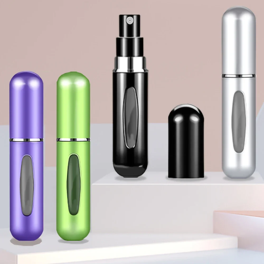 

4PCS 5ml Portable Mini Refillable Perfume Bottle With Spray Scent Pump Empty Cosmetic Containers Atomizer Bottle For Travel Tool