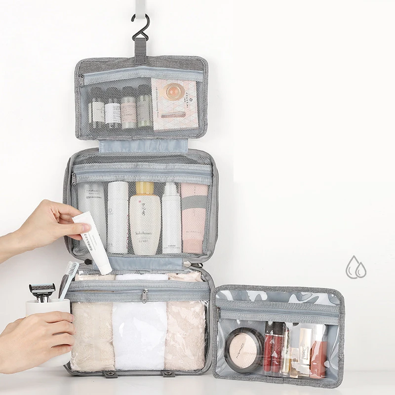 Waterproof Hanging Hook Toiletry Bag Large Folding Handbag Travel Makeup Cosmetic Razor Storage Organizer Case Bathroom Supplies 2