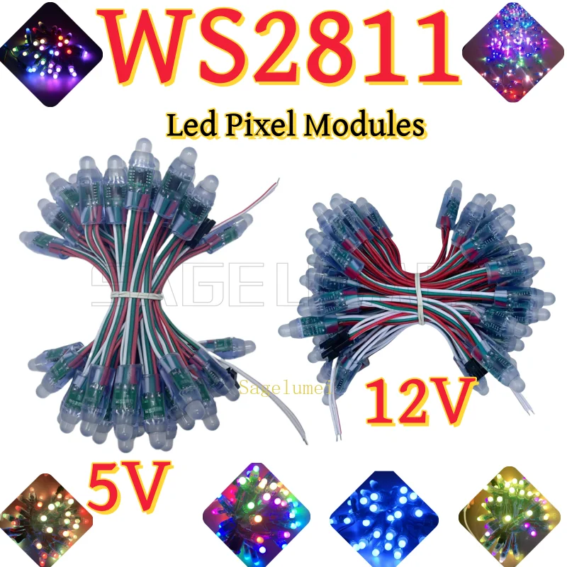 WS2811 IC RGB Full Color F12mm Pixels 50pcs