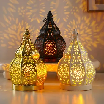 Iron Gourd Hollow Projection Candle Lamp 1