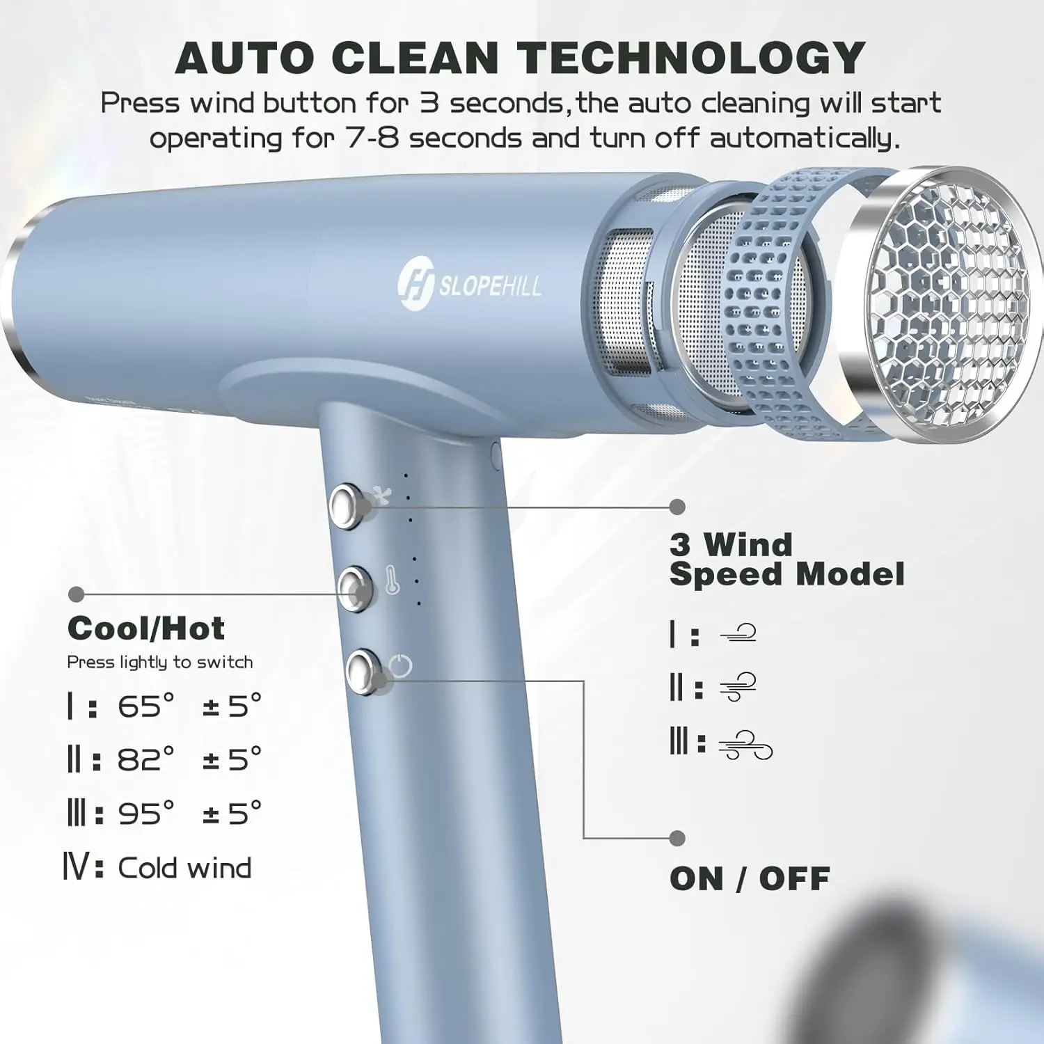 Dryer, Blow Dryer, Professional Dryer with Diffuser, Ionic Dryers for women, High Speed Hair Dryer for
