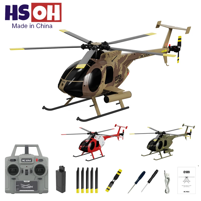 C189 RC Helicopter 1:28 MD500 Brushless Dual-motor Remote Control Model 6-Axis Gyro Aircraft Toy One-click Takeoff/landing