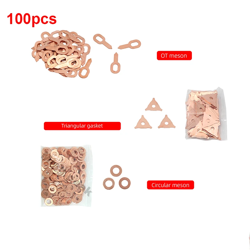 

100pcs Copper Plated Dent Puller Sheet Metal Repair Machine Welding Gasket Meson Machine OT Pate Triangular Plate Round Gasket