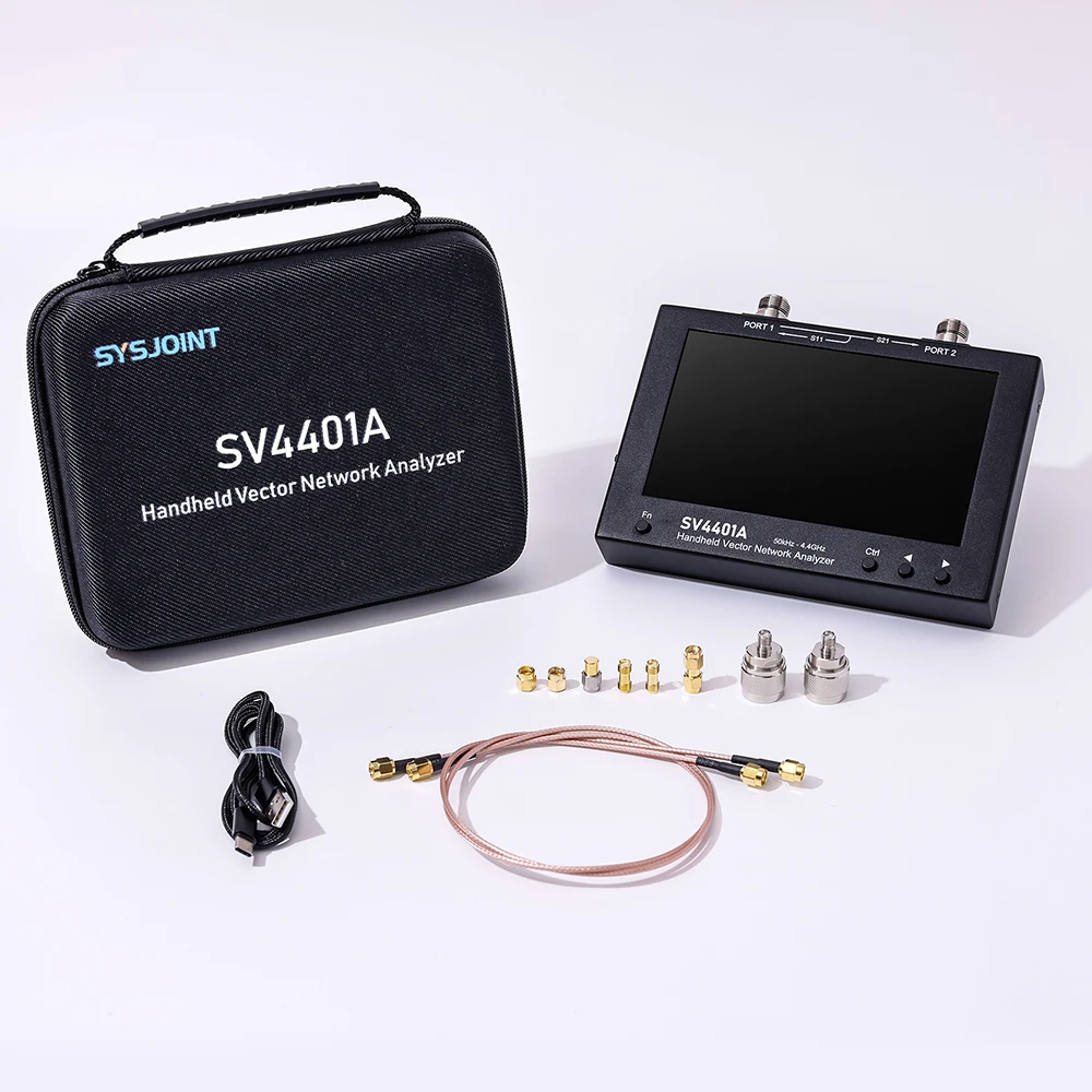 

SV4401A 7-дюймовый сенсорный ЖК-дисплей 50 кГц ~ 4,4 ГГц Векторный анализатор сети HF VHF UHF антенный анализатор обновление NanoVNA VNA FCC CE