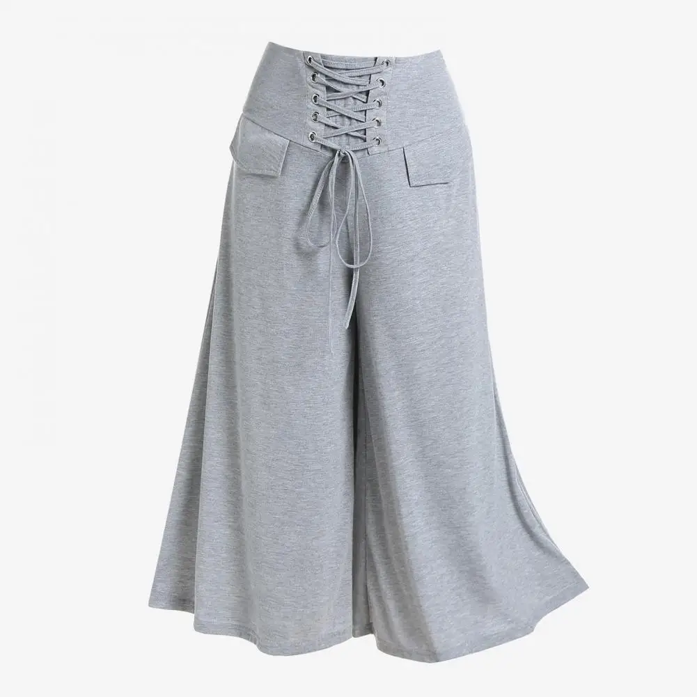 

Woman Long Pants 2024 Autumn Summer Loose High Waist Large Size Lace up Solid Color Casual Simple Comfort Street Style