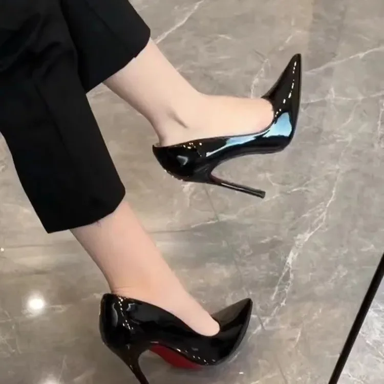 Women Elegant Luxury Shiny Rhinestone High Heels Sexy Red Bottom Pumps Brand Shoes Sexy Party Pointed Toe Wedding Banquet Shoes 2