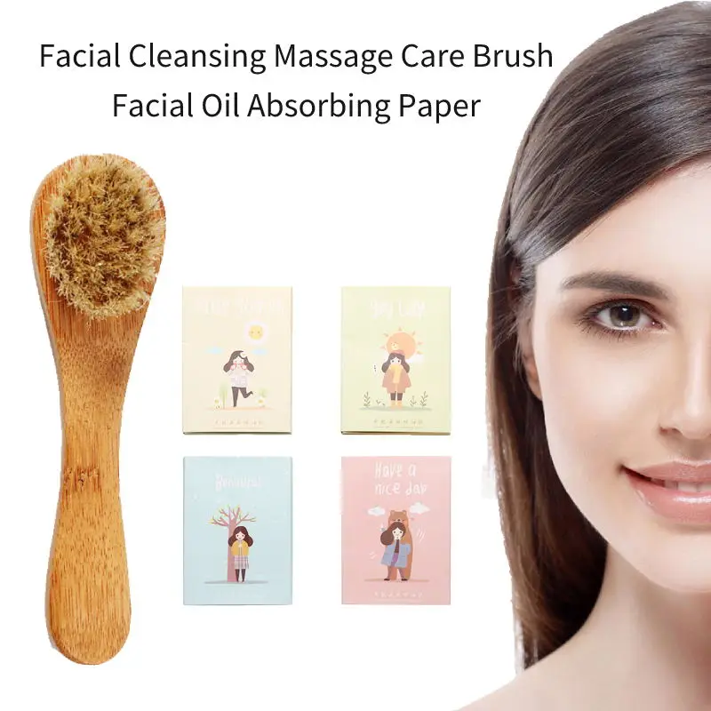 NaturalFaceBrushBristlesExfoliatingFaceBrushesWoodenWomanMan