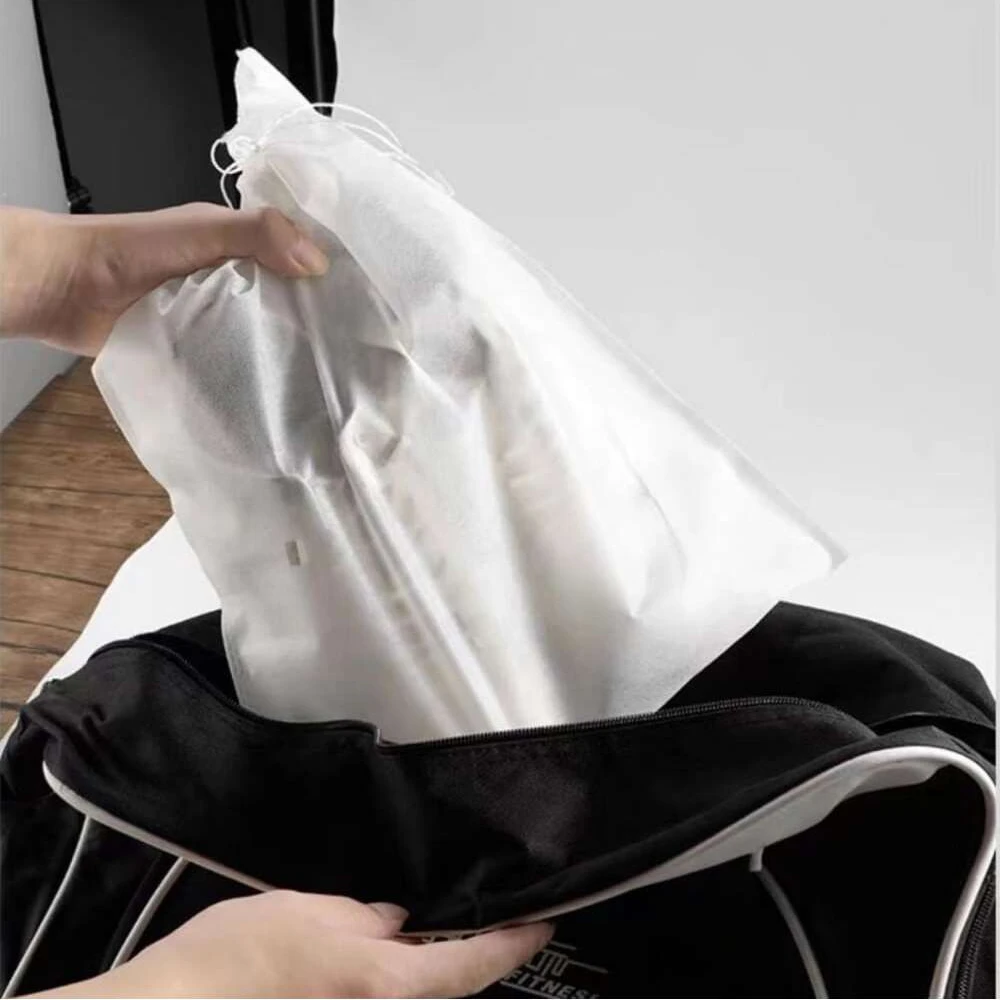 Portable Shoe Dust Covers Non-Woven Fabric Drawstring Travel Storage Bag Clear Dustproof Pouch For Drying Shoes Shoes Protector Shoe Covers Shoe Storage Bag Rain Shoe Covers Silicone Shoe Covers Disposable Shoe Covers Plastic Shoe Cover