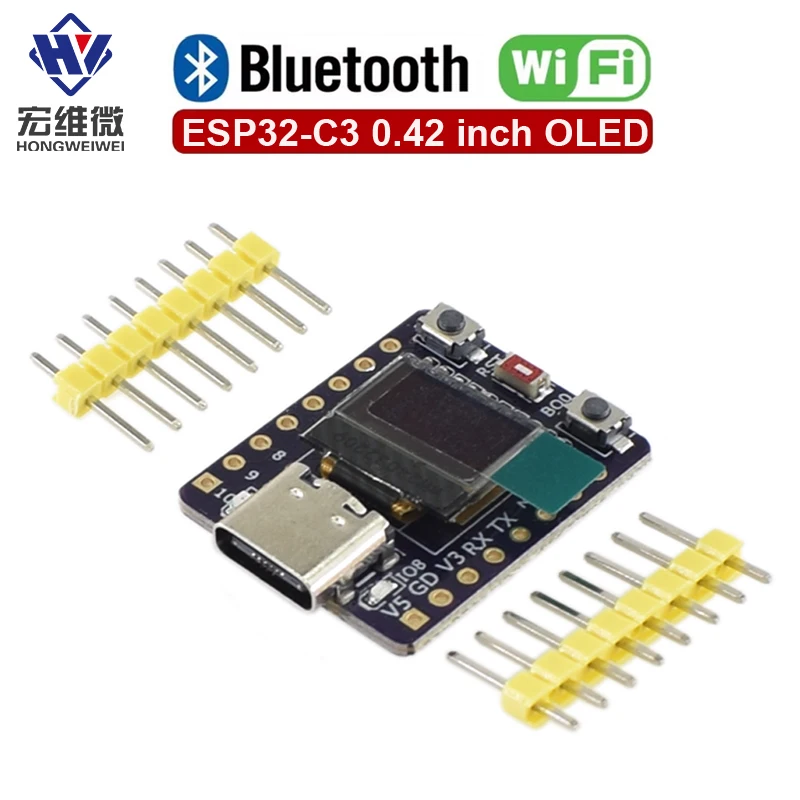 ESP32-C3 OLED Development Board With 0.42 Inch OLED Module Ceramic Antenna Wifi Bluetooth