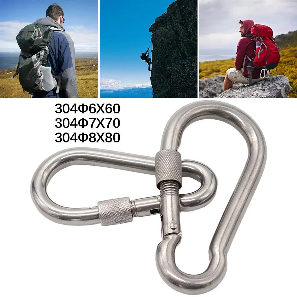 Carabiner Heavy Duty Large Strong Durable Screw Lock Link Hooks Set climbing carabiner 2Pack