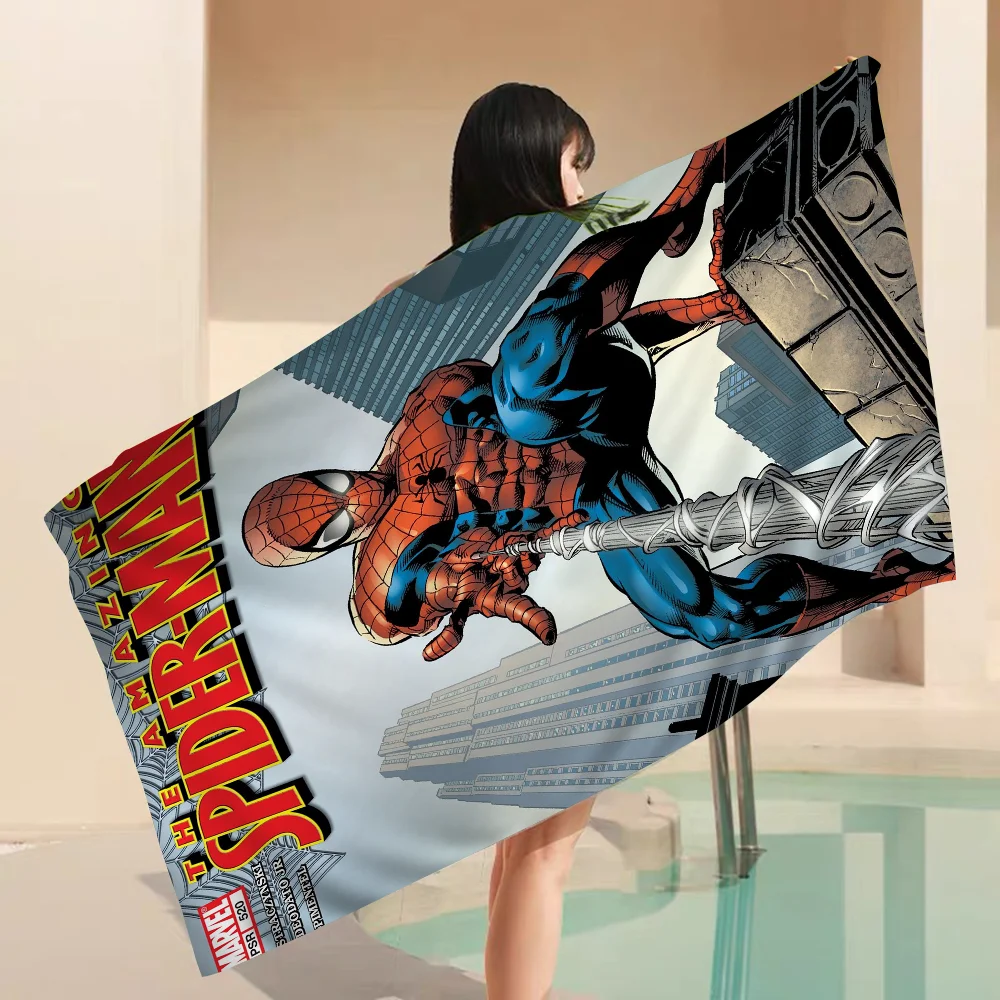 Vintage Superhero Marvel S-Spidermans Cartoon Beach Towel Cute Kawaii Room Decor Bath Girls Children Hand Towels 3