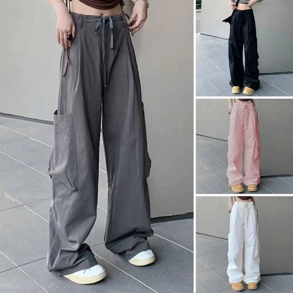 Pantalones Cargo elegantes de Color sólido para mujer, pantalones