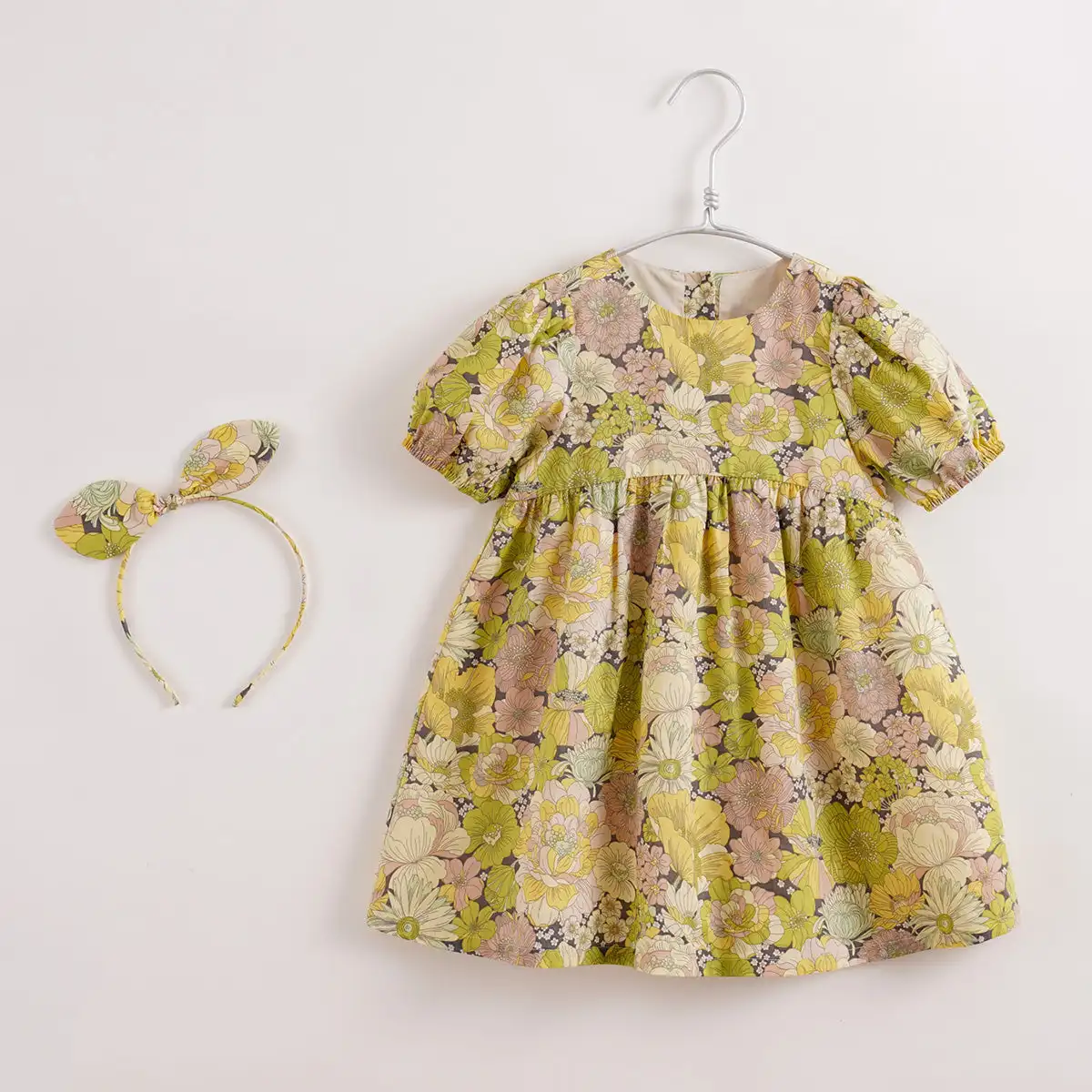 

MARC&JANIE Girls Dress Summer Girls Bubble Sleeve Dress Kids Clothes Flower Baby Toddler Girl Dresses 210279 French Series